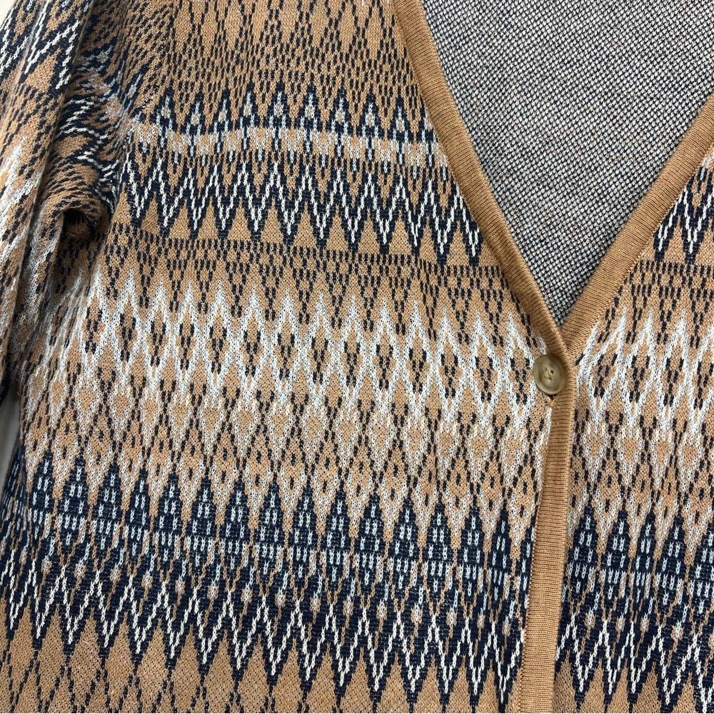 Pendleton Brown Tan Blue Argyle Pattern Cardigan … - image 2